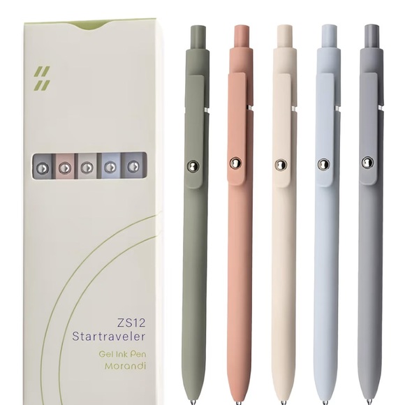 The Unbranded Brand Other - Gel Pens, 5 Pcs 0.5mm Black Ink Pens Fine Point Smooth Writing Pens